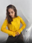 Джемпер  Женский 3003 "Вырез Плечо" Желтый