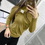 Джемпер  Женский 3003 "Гладкая - Люрекс" Горчичный