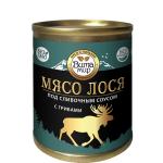 Мясо лося под сливочным соусом с грибами