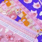 Набор вафельных полотенец 3 шт 1082/3 Поросята в облаках цвет розовый