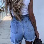 Джинсовые шорты с поясом AN123-102