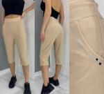 Бриджи SIZE PLUS  с карманами с стразами бежевые AN123-102