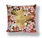Подушка декоративная Весенние птички розовые, гобелен