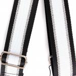 Плечевой ремень (стропа)  ADEL-239/1/регулируемый,  макс длина 120см,  черн/бел/серебро  235587