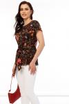 Блуза "Красотка" (цветы на черном) Б2286