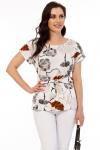 Блуза "Красотка" (цветы на белом) Б2248