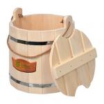 Ведро для бани с крышкой Банные Штучки С легким паром, липа 15 л 31099