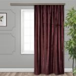 Штора портьерная Вельвет однотонный бордо 135*260 1 шт.