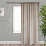 Штора портьерная Вельвет однотонный светло-бежевый 135*260 1 шт.