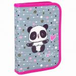 Пенал BRAUBERG с наполнением, 1 отд, откидная планка, 24 предмета, 21х14 см, Funny panda, 270315