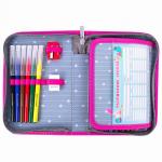 Пенал BRAUBERG с наполнением, 1 отд, откидная планка, 24 предмета, 21х14 см, Funny panda, 270315