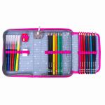 Пенал BRAUBERG с наполнением, 1 отд, откидная планка, 24 предмета, 21х14 см, Funny panda, 270315