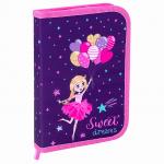 Пенал BRAUBERG с наполнением, 1 отд, откидная планка, 24 предмета, 21х14 см, Sweet dream, 270316