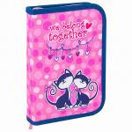 Пенал BRAUBERG с наполнением, 1 отд, отк планка, 24 предмета, 21х14 см, Friendly kittens, 270317