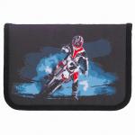 Пенал BRAUBERG с наполнением, 1 отд, откидная планка, 24 предмета, 21х14 см, Motocross, 270319