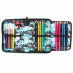 Пенал BRAUBERG с наполнением, 1 отд, откидная планка, 24 предмета, 21х14 см, Motocross, 270319