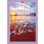 Тетрадь А4 80л. HATBER гребень, клетка, обложка картон, Закаты (4 вида в спайке), 80Т4В1гр