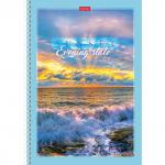 Тетрадь А4 80л. HATBER гребень, клетка, обложка картон, Закаты (4 вида в спайке), 80Т4В1гр