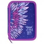 Пенал BRAUBERG, 2 отделения, ткань, 21х14 см, Wings, 270321