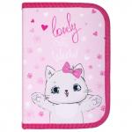 Пенал ПИФАГОР, 1 отделение, ткань, 19x13 см, Cute Meow, 270358