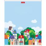 Тетрадь 12л. HATBER клетка, обложка картон, Городок (5 видов в спайке), 12Т5В1