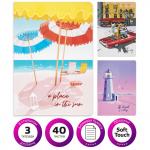 Тетради A5 (147х210мм) 40л НАБОР 3шт. сшивка линия SoftTouch, 70г/м, ПУТЕШЕСТВИЕ, BRAUBERG, 403799