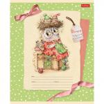 Тетрадь 12л. HATBER клетка, обложка картон, Совушки-милашки (5 видов в спайке), 12Т5В1