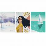 Тетради A5 (147х210мм) 40л НАБОР 3шт. сшивка в точку SoftTouch, 70г/м, MEMORIES, BRAUBERG, 403803