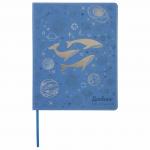 Дневник 1-11 класс 48л, обложка кожзам (гибкая), термотиснение, фольга, BRAUBERG, КИТЫ, 105971