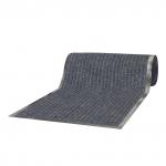 Коврик дорожка ворсовый влаго-грязезащита LAIMA 1,2*15м, толщ 7мм, РЕБРИСТЫЙ, серый, В РУЛОНЕ,602881
