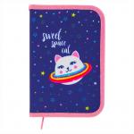 Пенал BRAUBERG, 1 отделение, ткань, 20х14 см, Space Cat, 229278