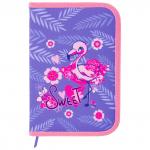 Пенал BRAUBERG, 1 отделение, ткань, 20х14 см, Flamingo, 229279