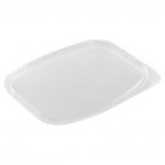 Крышка для одноразового контейнера 138х102мм, КОМПЛЕКТ 100 шт, прозрачные, ПП, ЮПЛАСТ, шк463