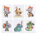 BY Набор для вышивания крестиком (канва 12x15см, нитки, игла), 6 дизайнов