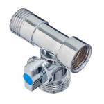 FRESSO Кран шаровой угловой трехпроходной, 1/2"х3/4"х1/2", ВР-НР-НР, хром