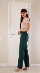 Брюки Классика резинка лён темно-зеленый