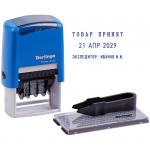 Датер самонаборный Berlingo Printer 8755, пластик, 2 стр. + дата 4 мм, 1 касса, русский, блистер, BSt_82302