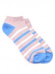 Короткие носки р.40-45 "Полосатики" Бежево-голубые