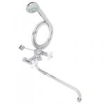 RAIN Смеситель для ванны Венера, круглый излив 35см, керам. кран-буксы 1/2, душ. набор, латунь, хром