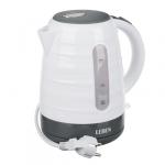 LEBEN Чайник электрический 1,7л, 1850Вт, скрытый нагр. элемент, пластик, белый, серый