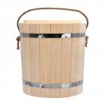 Ведро для бани Банные Штучки С легким паром, с пластиковой вставкой и крышкой, липа 9 л 31202