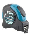 Рулетка "Schlagfest", 8 м x 25 мм, магн. обрез зацеп, двухст. шкала, нейлон покр. автоматич// Gross