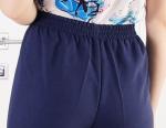 Брюки Классика резинка лен темно-синий