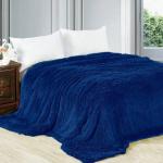 Меховой плед с длинным ворсом (Синий) PLMEX35