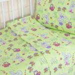 Постельное белье в детскую кроватку 1304/3 Лесная сказка зеленый