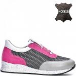 053922 сер/фукс Туфли закрытые для девочек (27-31)/6