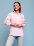 Блуза розовая с объемными рукавами и кружевной вставкой