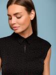 Блуза черная в горошек без рукавов