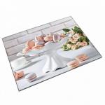 Доска разделочная 30х40 см стеклянная ДВ7-012 Макарунс на блюде