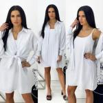 Двойка сарафан и накидка белая RH106